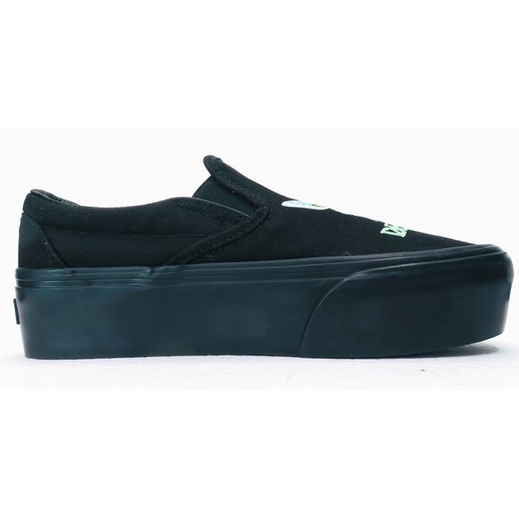 New VANS Classic Slip-On Platform Morph Glow In The Dark Gothic Punk Black W 9 - Picture 4 of 9